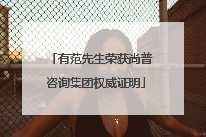 有范先生荣获尚普咨询集团权威证明
