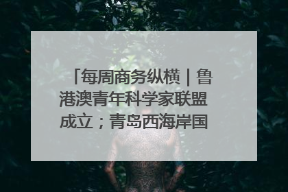 每周商务纵横｜鲁港澳青年科学家联盟成立；青岛西海岸国际能源自贸港启用