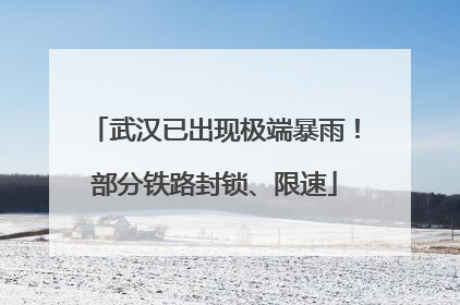 武汉已出现极端暴雨！部分铁路封锁、限速
