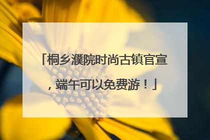 桐乡濮院时尚古镇官宣，端午可以免费游！