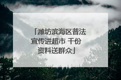 潍坊滨海区普法宣传进超市 千份资料送群众