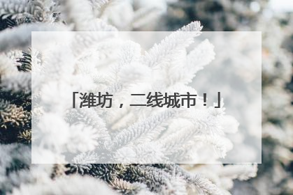 潍坊，二线城市！