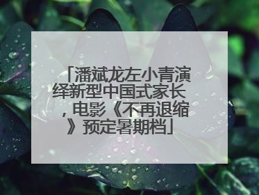 潘斌龙左小青演绎新型中国式家长，电影《不再退缩》预定暑期档