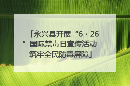 永兴县开展“6・26”国际禁毒日宣传活动 筑牢全民防毒屏障
