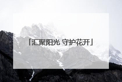 汇聚阳光 守护花开