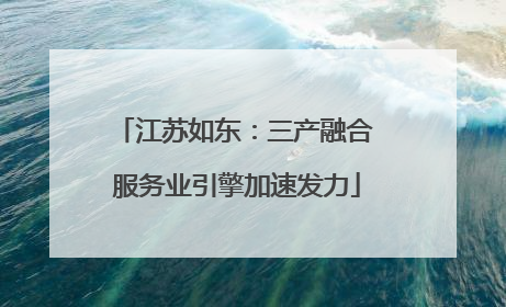 江苏如东：三产融合 服务业引擎加速发力