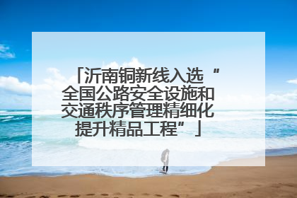 沂南铜新线入选“全国公路安全设施和交通秩序管理精细化提升精品工程”