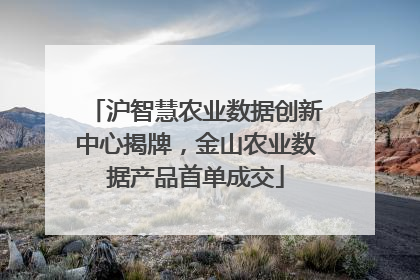 沪智慧农业数据创新中心揭牌，金山农业数据产品首单成交
