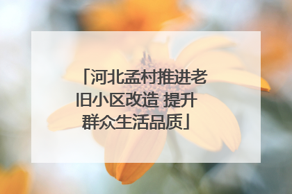河北孟村推进老旧小区改造 提升群众生活品质
