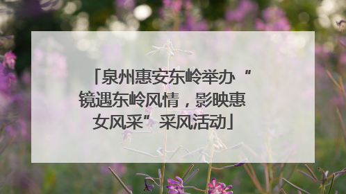 泉州惠安东岭举办“镜遇东岭风情，影映惠女风采”采风活动