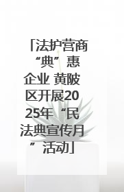 法护营商 “典”惠企业 黄陂区开展2025年“民法典宣传月”活动