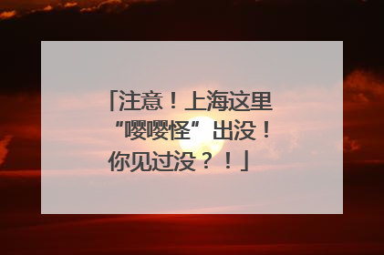 注意！上海这里“嘤嘤怪”出没！你见过没？！