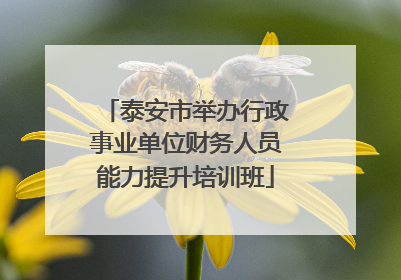 泰安市举办行政事业单位财务人员能力提升培训班