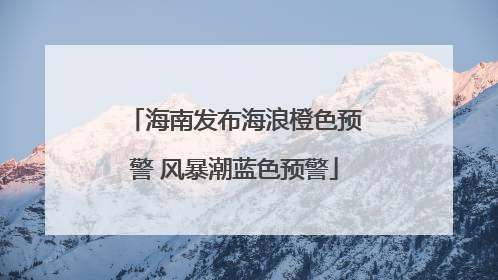 海南发布海浪橙色预警 风暴潮蓝色预警
