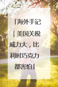 海外手记｜美国关税威力大，比利时巧克力都害怕
