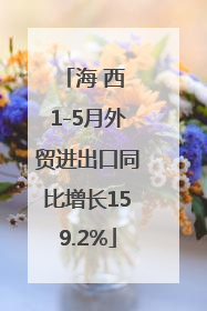 海 西 1-5月外贸进出口同比增长159.2%