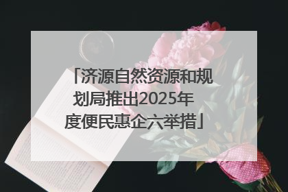 济源自然资源和规划局推出2025年度便民惠企六举措