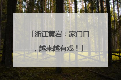 浙江黄岩：家门口，越来越有戏！