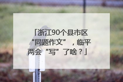 浙江90个县市区“同题作文”，临平两会“写”了啥？