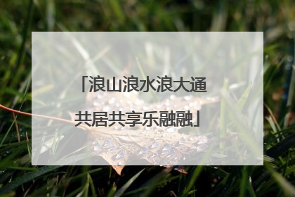 浪山浪水浪大通 共居共享乐融融