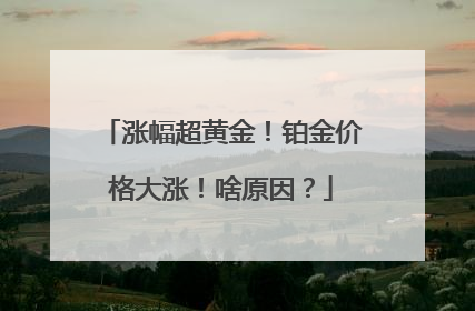 涨幅超黄金！铂金价格大涨！啥原因？