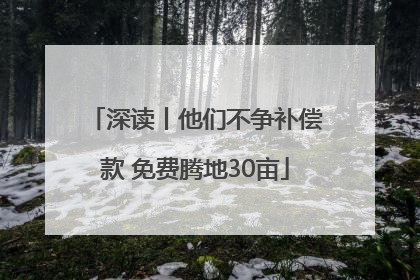 深读丨他们不争补偿款 免费腾地30亩