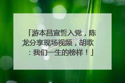 游本昌宣誓入党，陈龙分享现场视频，胡歌：我们一生的榜样！