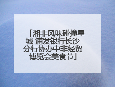 湘非风味碰撞星城 浦发银行长沙分行协办中非经贸博览会美食节