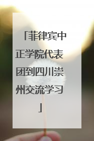 菲律宾中正学院代表团到四川崇州交流学习