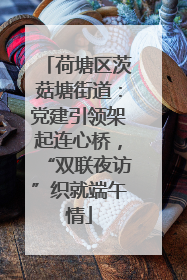 荷塘区茨菇塘街道：党建引领架起连心桥，“双联夜访”织就端午情