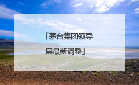 茅台集团领导层最新调整