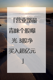 营业部最青睐个股曝光 3股净买入超亿元