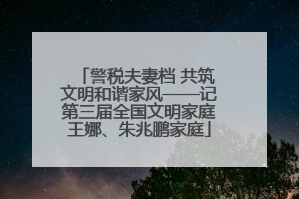 警税夫妻档 共筑文明和谐家风——记第三届全国文明家庭王娜、朱兆鹏家庭