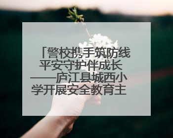 警校携手筑防线 平安守护伴成长——庐江县城西小学开展安全教育主题活动