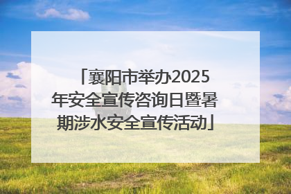 襄阳市举办2025年安全宣传咨询日暨暑期涉水安全宣传活动