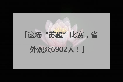 这场“苏超”比赛，省外观众6902人！