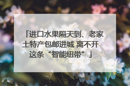 进口水果隔天到、老家土特产包邮进城 离不开这条“智能纽带”
