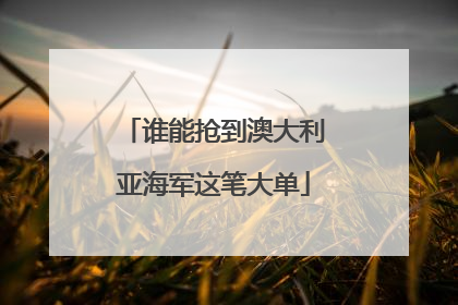 谁能抢到澳大利亚海军这笔大单