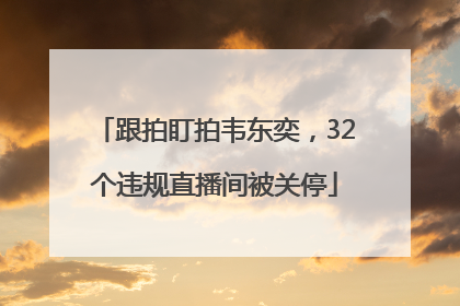 跟拍盯拍韦东奕，32个违规直播间被关停