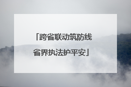 跨省联动筑防线 省界执法护平安