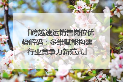 跨越速运销售岗位优势解码：多维赋能构建行业竞争力新范式