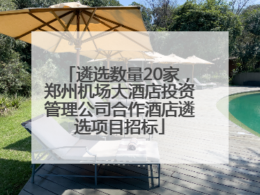 遴选数量20家，郑州机场大酒店投资管理公司合作酒店遴选项目招标