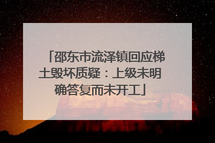 邵东市流泽镇回应梯土毁坏质疑：上级未明确答复而未开工