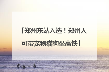 郑州东站入选！郑州人可带宠物猫狗坐高铁
