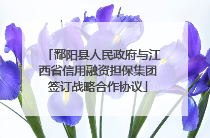鄱阳县人民政府与江西省信用融资担保集团签订战略合作协议