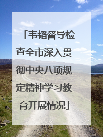 韦韬督导检查全市深入贯彻中央八项规定精神学习教育开展情况