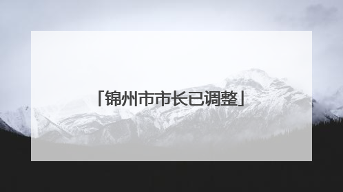 锦州市市长已调整