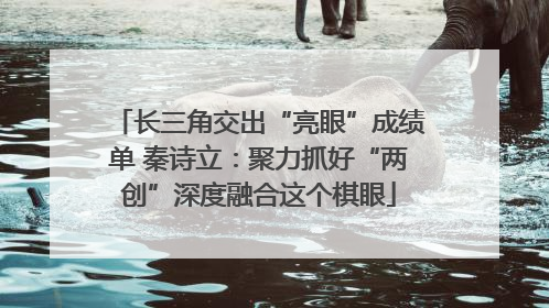 长三角交出“亮眼”成绩单 秦诗立：聚力抓好“两创”深度融合这个棋眼