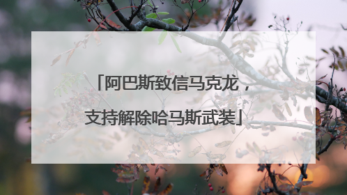 阿巴斯致信马克龙，支持解除哈马斯武装