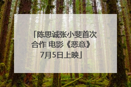 陈思诚张小斐首次合作 电影《恶意》7月5日上映